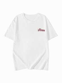 Áo thun ngắn tay cổ tròn dáng rộng mùa hè cho nữ, in chữ ngộ nghĩnh kiểu Mỹ cổ điển, thích hợp mặc thường ngày. - trắng - Xem 5