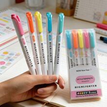 5/15pcs Double-Headed Fluorescent Pens, 17*14cm Soft Color Fluorescent Highlighter Pens, Suitable For Coloring, Underlining, Highlighting, Thick & Thin Tips, Suitable For Marking And Highlighting, Back To School Season (Random Colors) - A - View 2