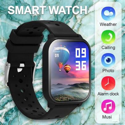 Upgraded Version With LED Side Lights, Fashionable Unisex Smart Watch With Wireless Calling And Message Alerts, Pedometer, Calorie, Distance Tracking, Multiple Sports Modes, Music Control, Remote Camera, Alarm Clock, USB Charging, Multi-Functional Smart Watch, Holiday Gift