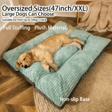 Extra Large Thick Dog Bed For Cats & Dogs, Washable Non-Slip Pet Sofa, Plush All-Season Sleeping Pad (4 Sizes) - Sage Green - View 4
