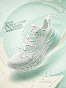 Zapatillas de running XTEP de 3ra generación, duraderas y con amortiguación, para mujeres, color blanco clásico/verde neón - Blanco clásico/Rosa electrónico Verde - Ver 2