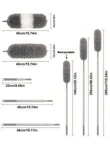 Chổi phủi bụi có thể kéo dài, chổi phủi bụi sợi siêu mịn với đầu bàn chải mềm - Dụng cụ vệ sinh có thể tái sử dụng và giặt được, chổi phủi bụi, chổi phủi bụi mềm, chổi phủi bụi quạt trần có thể tái sử dụng và giặt được, không cần pin, thích hợp cho trần nhà cao, đồ nội thất, ô tô, dụng cụ vệ sinh, phòng khách, phòng ngủ, nhà bếp, vệ sinh xe hơi, dụng cụ làm sạch - Nhiều màu - Xem 9