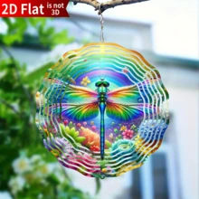 1pc Classic Metal Dragonfly Rotating Decor, 2D Flat Design, No Power Needed, No Feather, Suitable For Home Decor And Creative Gifts, Random Style - Multicolor - View 8