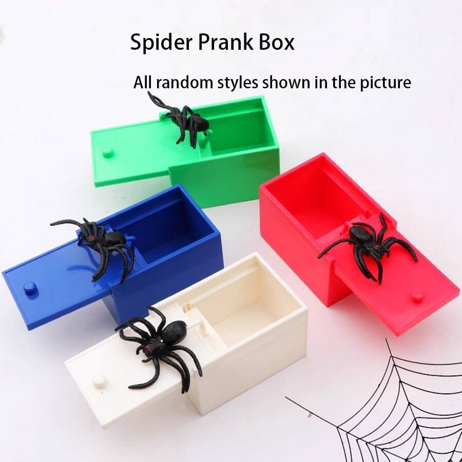 1pc Funny Spider Pop-Up Prank Toy, Creative Gag Box, Halloween Party/April Fools' Day Decoration Surprise Joke Toy, Funny Gift For Friends And Family