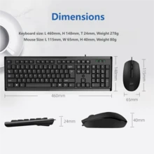 HP KM10 Wired Keyboard and Mouse Set Computer Laptop Mouse USB Wire Keyboard For Office Gaming High Quality Original HP Keyboard and Mouse Sets KM10/K10 - 查看 9