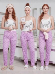 Women Two-Piece Outfits - Violet Purple - View 6