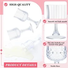 1/6/9/12 套高品质 200ml 香槟杯，水晶质感葡萄酒杯，适合节日派对、聚会、家庭聚会、朋友聚会、斋月活动、公司团队建设、返校季等场合。 - 查看 8