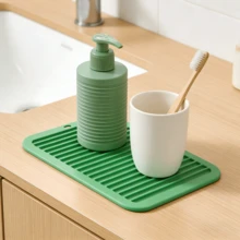 1 Stück hitzebeständige Silikonmatte für die Arbeitsplatte, Silikonuntersetzer, Abtropfmatte, Trockenmatte, Kasserollen-Matte, Wellenmuster Induktionskochfeld Untersetzer, Tischset für Tassen, Tellermatte - Verschiedenfarbig - Übersicht 13