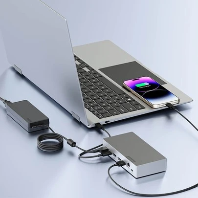 Lenovo Base de conexión para portátiles y ordenadores de sobremesa, interfaz Thunderbolt 3 Tipo-C compatible con pantallas 4K multipantalla 40AV0135CN