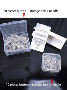 20pcs Super Transparent Invisible Buttons - Fixed, Invisible Buttons, Suitable For Sweaters And Shirts, Anti-Exposure Design, Transparent Snap Invisible Snap Plastic Buttons Apparel Accessories - Multicolor - View 11