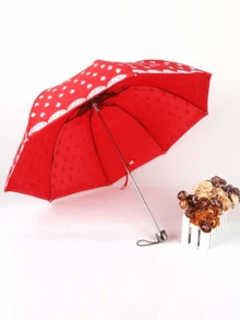 1 chiếc ô gấp họa tiết hoa anh đào, ô mini màu đen sáng tạo mới, chống tia UV, ô du lịch tiện dụng - Nhiều màu - Xem 2
