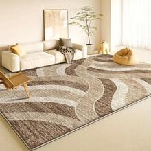 1 pieza Alfombra de área con línea asimétrica de color claro, para dormitorio/entrada/cocina/sala de estar, alfombra suave y esponjosa lavable para decoración del hogar, otoño/invierno - Multicolor - Ver 9