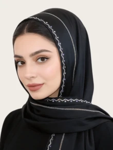 1 chiếc khăn choàng cổ bằng vải chiffon co giãn, họa tiết kim cương, dành cho nữ, kiểu dáng hijab Malaysia, phong cách Trung Đông. - Khăn voan nhiều màu - Xem 2