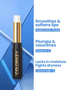 Baume à lèvres COLORKEY, hydratant, atténue les rides des lèvres, améliore la brillance, adoucit les lèvres, prévient la desquamation et les gerçures, convient à tous les types de peau, soin des lèvres, soin de la peau, marque de cosmétiques de beauté pour femmes et filles, parfait pour le printemps et l'été, style Y2K mode chic - 01 - Voir 3