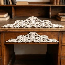 2pcs Solid Wood Carving Inlaid Horizontal Flowers, Woodworking Supplies, Home Decorations, Suitable For Cabinets, Doors And Windows, Furniture, Background Walls, Porches, Offices And Other Decorations, Holiday Decorations, DIY Decorations. - Multicolor - View 4