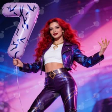 2pcs, 40-Inch Large Purple Number Foil Balloons - K-POP Style Themed 0-9 Music Festival Number Balloons, Includes Stickers, Suitable For Music Theme Parties, K-POP Theme Parties, Birthday Backdrops, Photo Props, Holiday Decorations - Model 2 - View 6