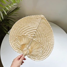 手工打造的独特桃形竹扇，可折叠夏季扇，艺术清新扇，简约创意超轻天然竹编绿色扇子 - A - 查看 6