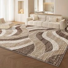 1 pieza Alfombra de área con línea asimétrica de color claro, para dormitorio/entrada/cocina/sala de estar, alfombra suave y esponjosa lavable para decoración del hogar, otoño/invierno - Multicolor - Ver 10