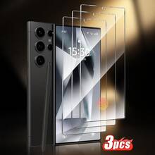 Android Phone Protector Tempered Glass 3pcs Tempered Glass Screen Protector, Compatible With S26 Ultra/S25 Ultra/S24, Easy Installation, Sensitive Touch, No Bubbles, Clearer After Installation, Shatter-Proof, Scratch-Resistant, Waterproof, Compatible With Galaxy, Mother's Day Gift - Clear - View 24