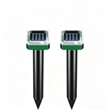 1 Peça Repelente de Toupeiras Ultrassônico Alimentado por Energia Solar - Repelente de Roedores Alimentado por Energia Externa, Repele Toupeiras, Ratos-Toupeira, Adequado para Gramado, Jardim, Quintal, Casa - Repele Gophers, Cobras, Roedores, Toupeiras, Deterrente com Picos - Verde Escuro - Visão 15