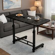 Rolling Overbed Table For Bed & Sofa – Space-Saving Mobile Side Desk, Easy To Move & Use Anywhere,Multiple Colors Available - Màu xám đen - Xem 2