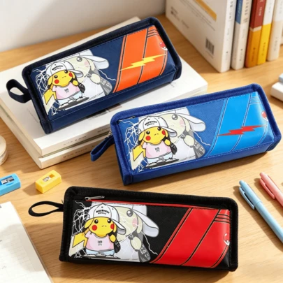  Hộp đựng bút Pokemon hoạt hình dễ thương, dung tích lớn, dùng hàng ngày.