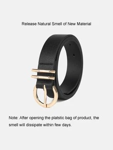1pc Solid Color Casual PU (Polyurethane) Decorative Belt For Women, Suitable For Daily Wear, Yellow - A - View 9