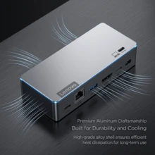 Lenovo 拓展塢筆記本桌上型電腦桌面擴充器雷電3Type-C介面支援多螢幕4K顯示 40AV0135CN - 查看 4