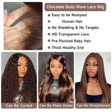 34 Inch Glueless Wigs Human Hair Pre Plucked 13x4/13*6 HD Lace Front Wigs Human Hair Glueless 200% Density Body Wave Lace Front Wigs Human Hair With Baby Hair Natural Black - S4 - 查看 10