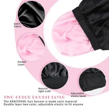 AliLeader Reversible Satin Bonnet For Sleeping Double Layer Satin Bonnet Adjustable Bonnets For Silk Bonnet Hair Bonnet - Multicolor - View 3