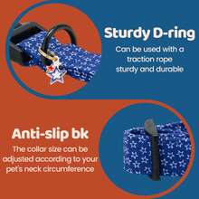 Adjustable Quick Release Plastic 4th Of July White Star & Rainbow Pattern Dog Collar, Suitable For Independence Day Blue Pendant Pet Collar - Navy Blue - View 4