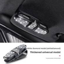 1pc Rhinestone Car Clip, Fashionable Glasses Holder For Car - Sparkling Gems, Glasses Rack For Car Interior Accessories - A - View 9