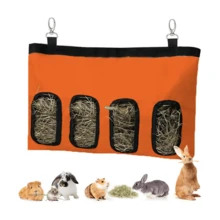 600D Oxford Cloth Rabbit Hay Feeder Bag, Orange Hanging Hay Storage Bag Suitable For Rabbits, Hamsters And Other Small Pets - Coral Orange - View 14