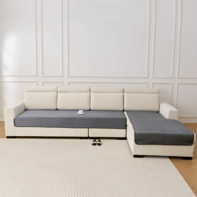 1 vỏ đệm sofa nhung màu trơn, đệm ngồi sofa sang trọng hiện đại, sử dụng được quanh năm, chống nhăn, chống trượt, chống bụi, được gia công bằng sóng siêu âm, bảo vệ sofa, có thể giặt máy, không biến dạng, bền, chống trầy xước do thú cưng, chống bám bẩn, làm mới sofa, trang trí sofa, tăng thêm vẻ sang trọng, dành cho sofa 1-4 chỗ ngồi, sofa hình chữ L.