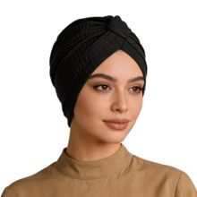 1pc Women's Muslim Hijab, Fashionable Thick Hat, Convenient For Malaysian Home Wear, Versatile Design - Waffle Hat In Multiple Colors - View 10