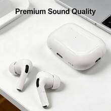 真无线蓝牙耳机 - 兼容苹果和安卓设备，内置麦克风，防汗，续航长达 24 小时 - 白色 - 查看 1