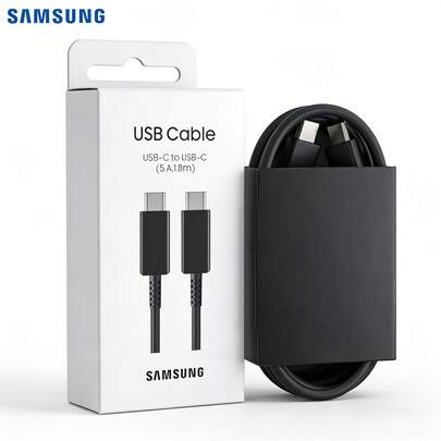 Samsung 三星双USB-C 5A快充线 EP-DX510 全球版 1.8米 60W PD快充 适用于Type-C设备、智能手机、平板电脑和笔记本电脑