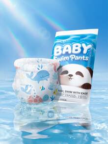 6片装婴儿一次性游泳尿布，独立包装婴儿游泳纸尿布 - 白藍色6包 - 查看 1