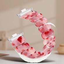 1 dây đeo co giãn bằng nhựa, nhẹ, dễ đeo, dây đeo thể thao thời trang dành cho nữ, tương thích với Samsung Watch Fit 3 Band, Fit 2/Fit3/Fit4/Fit4 Pro, Mi Watch 8 Pro/9 Pro/ Watch 6/5/4 - mai rùa - Xem 6