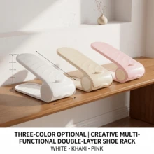 Shoe Storage Rack For Closet, Space-Saving Shoe Holder, Dormitory Double-Layer Adjustable Stackable Shoe Organizer. Shoe Rack, Shoe Slot, Shoe Organizer With Adjustable Layered Design, Space-Saving & Stackable Shoe Rack, Suitable For Flat Shoes, Slippers, Sandals And Sports Shoes - Multicolor - View 9