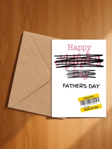 1pc Interesting Father's Day Card, Suitable For Teasing Father And Stepfather, "Happy Father's Day", Front With Delicate Texture, Back With Smooth Writing, High-Quality Father's Day Card - A - View 4