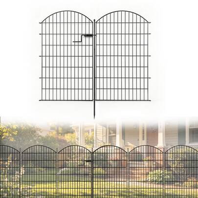 BorealBear Outdoor Garden Metal Fence, Decorative Garden Fence, 10 Pack No Dig Fence Animal Barrier For Dogs, Rabbits, Arched Flower Bed Edges, Wire Frame Fence, Used For Outdoor Decoration Of Courtyards And Terraces