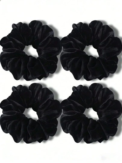 4个/套 超大号发爪夹，适合发量较多的女性，优质柔软天鹅绒材质，超大号发爪夹，XL 6英寸弹性发饰，夏季、假日、旅行必备