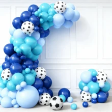 70 Stücke Fußball Thema, blaues Fußball Ballon Set, 12 Zoll Fußball Ballons, Party Dekoration, geeignet für Fußball Match Feier, Geburtstags Party, Hochzeit, Sommer Abschlussfeier, Baby Shower, verschiedene Partys - Blauer Fußball - Übersicht 5