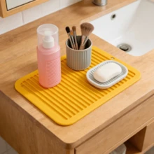 1 Stück hitzebeständige Silikonmatte für die Arbeitsplatte, Silikonuntersetzer, Abtropfmatte, Trockenmatte, Kasserollen-Matte, Wellenmuster Induktionskochfeld Untersetzer, Tischset für Tassen, Tellermatte - Verschiedenfarbig - Übersicht 8