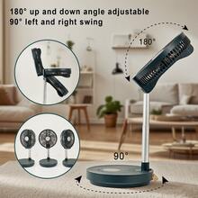Ventilador eléctrico de mesa plegable y retráctil, control remoto inalámbrico, silencioso, con temporizador, oscilante, batería de 7200mAh, USB tipo C, de aleación de aluminio de 10 pulgadas, portátil para exteriores, mesa de comedor, fiesta - Más - Ver 3