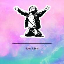 Kneeling Boy Shouting, Symbolizing Freedom, Hope, Breaking Chains, Rebirth - Waterproof Vinyl Sticker - Durable Smooth Surface, Self-Adhesive Bumper Sticker, Suitable For Cars, Windows, Laptops, Trucks, Water Bottles - Multi-Purpose Durable Design, Car Sticker - Vinyl - View 3