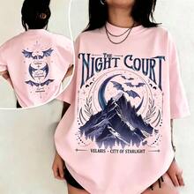 Velaris The Night Court Acotar Two-Sided Comfort  Shirt, Velaris The Night Court Shirt, Court Of Dreams, Inner Circle Acotar Tee-Unisex Summer Casual Vintage Cotton Printed T-Shirts For Couples - 粉色 - 查看 8