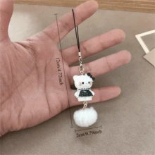 Móc khóa và dây đeo điện thoại Sanrio 1/Hello Kitty, dây đeo hình quả cầu lông dễ thương, kết hợp với Hello Kitty, bao gồm các họa tiết trang trí mang tính biểu tượng, phù hợp cho phụ nữ, phụ kiện điện thoại sử dụng hàng ngày - Quà tặng sưu tầm Sanrio, quà sinh nhật, quà Ngày Valentine, quà cưới, phụ kiện du lịch, quà Ngày của Mẹ, quà các ngày lễ. - Nhiều màu - Xem 3