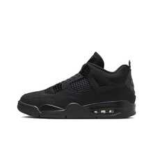 Nike Jordan Air Jordan 4 "Black Cat" 黑貓 時尚舒適 中幫 復古籃球鞋 男女同款 黑色 - 黑色 - 查看 12